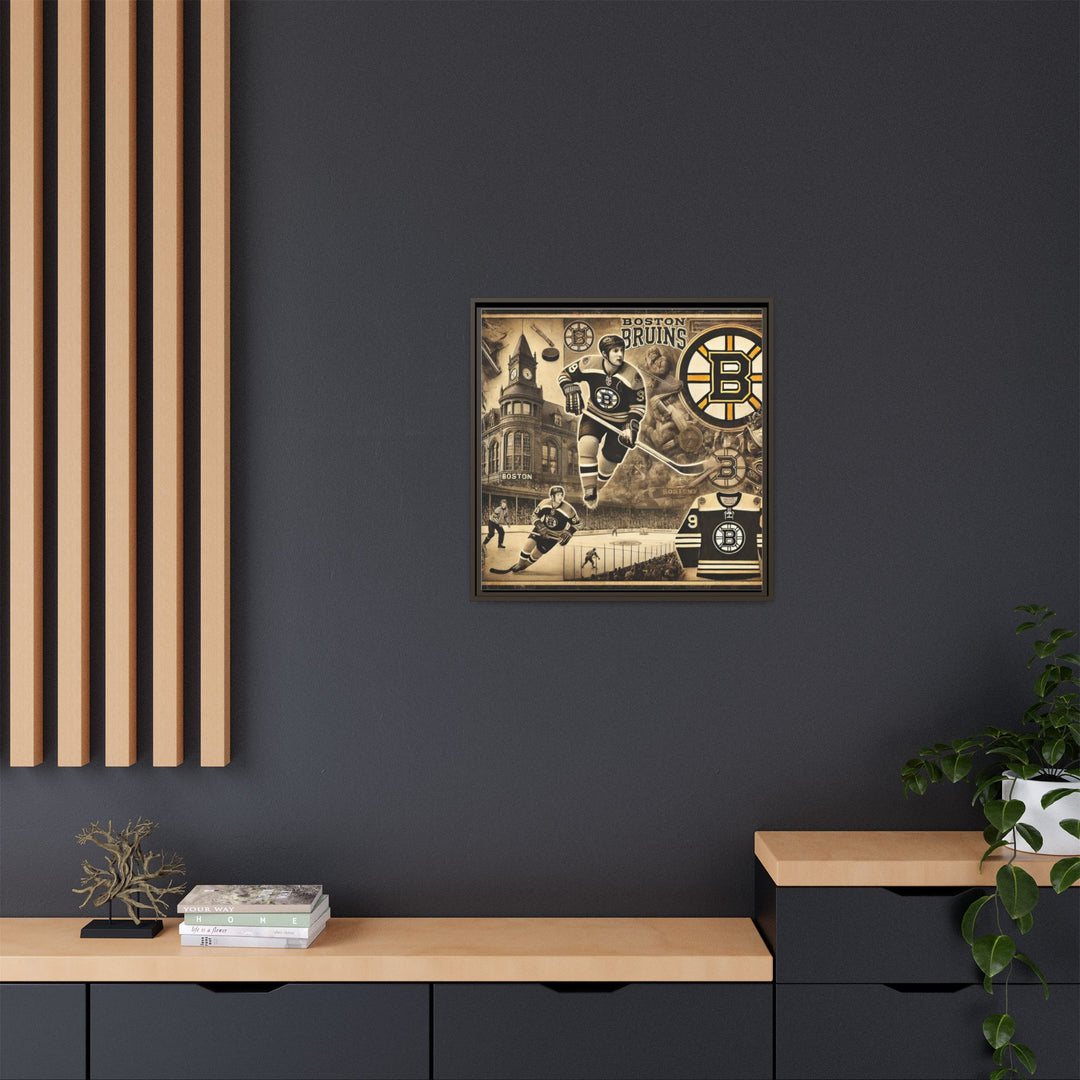 "Vintage Boston Bruins"  - Matte Canvas, Framed
