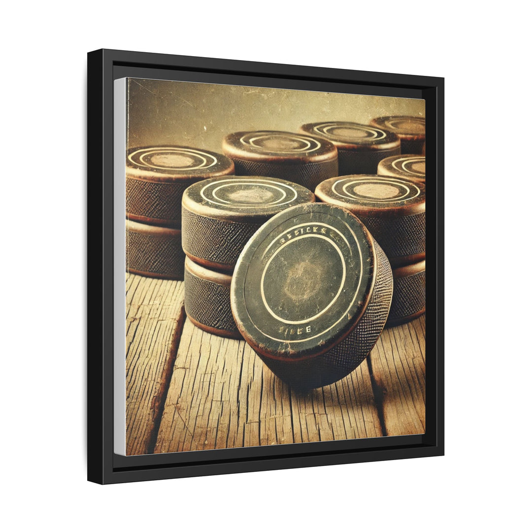 "Vintage Pucks"  - Matte Canvas, Framed
