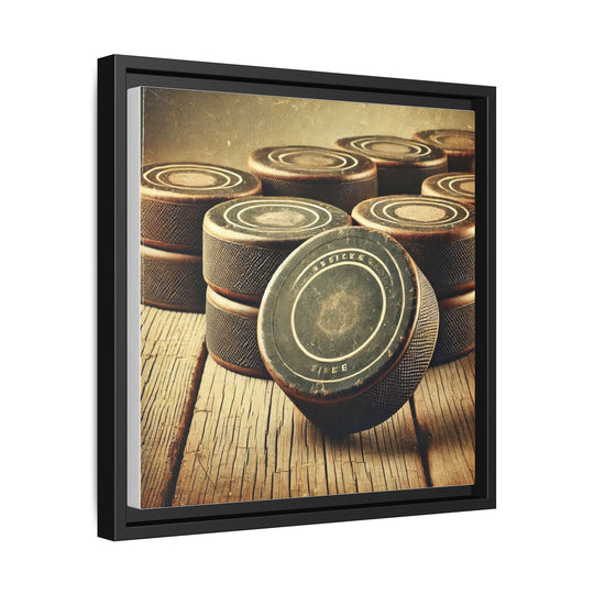 "Vintage Pucks"  - Matte Canvas, Framed