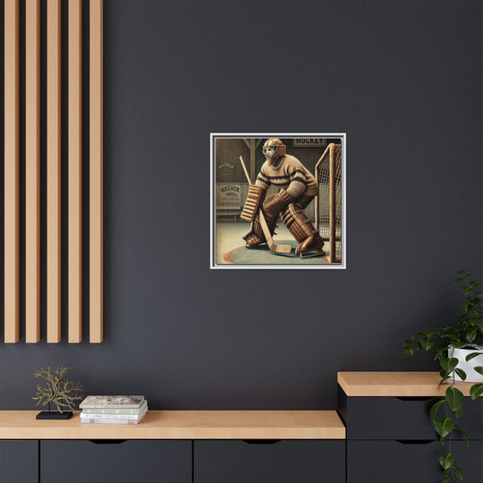 "Vintage Goalie"  - Matte Canvas, Framed