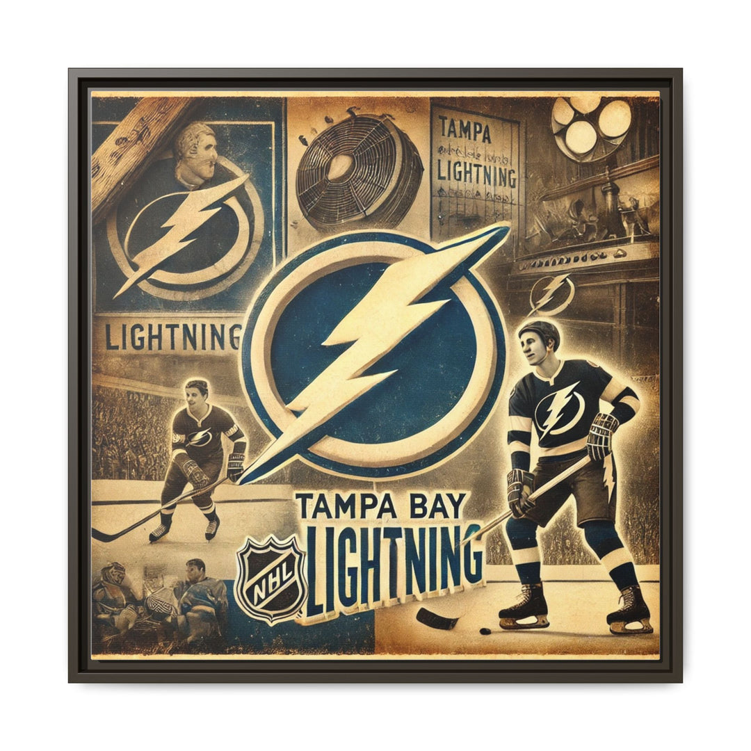 "Vintage Tampa Bay Lightning"  - Matte Canvas, Framed