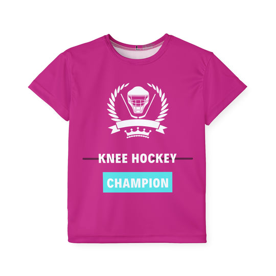 "Knee Hockey Champion" - Kids Sports T-Shirt