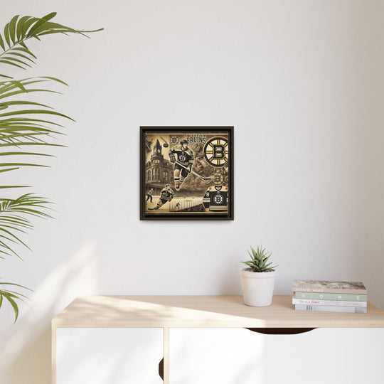 "Vintage Boston Bruins"  - Matte Canvas, Framed