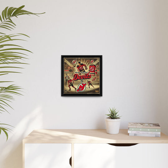 "Vintage New Jersey Devils"  - Matte Canvas, Framed