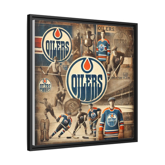 "Vintage Edmonton Oilers"  - Matte Canvas, Framed