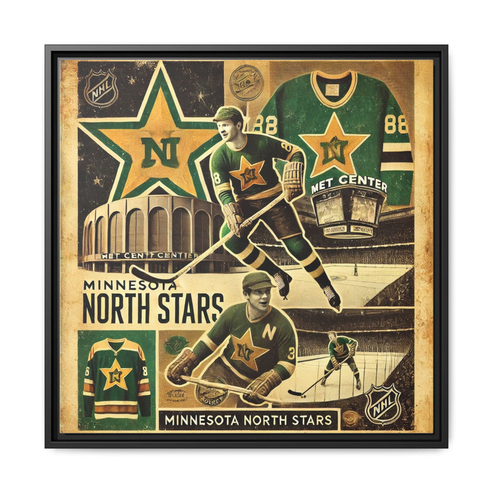 "Vintage Minnesota North Stars"  - Matte Canvas, Framed