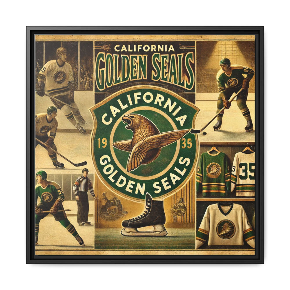 "Vintage California Golden Seals"  - Matte Canvas, Framed