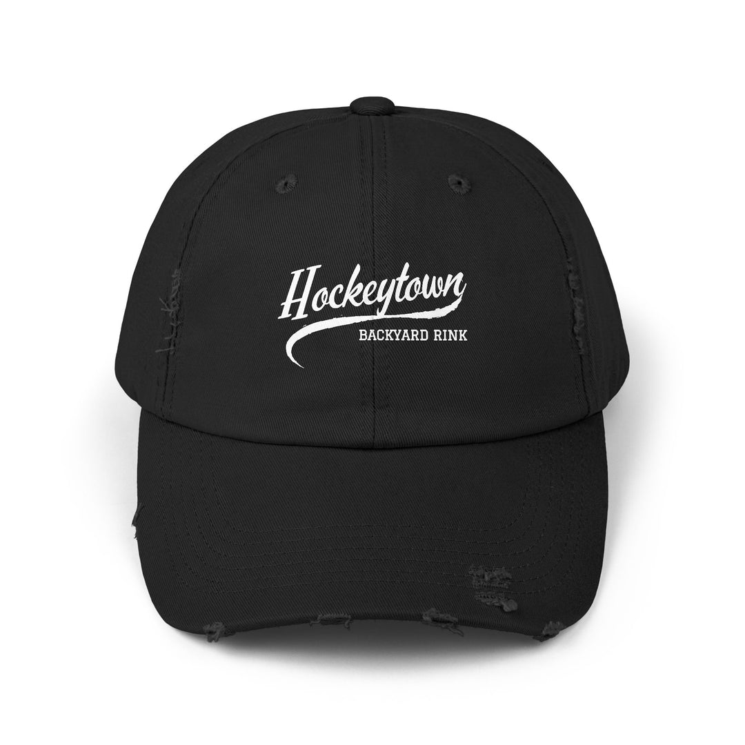 "Hockeytown Backyard Rink" -  Distressed Cap