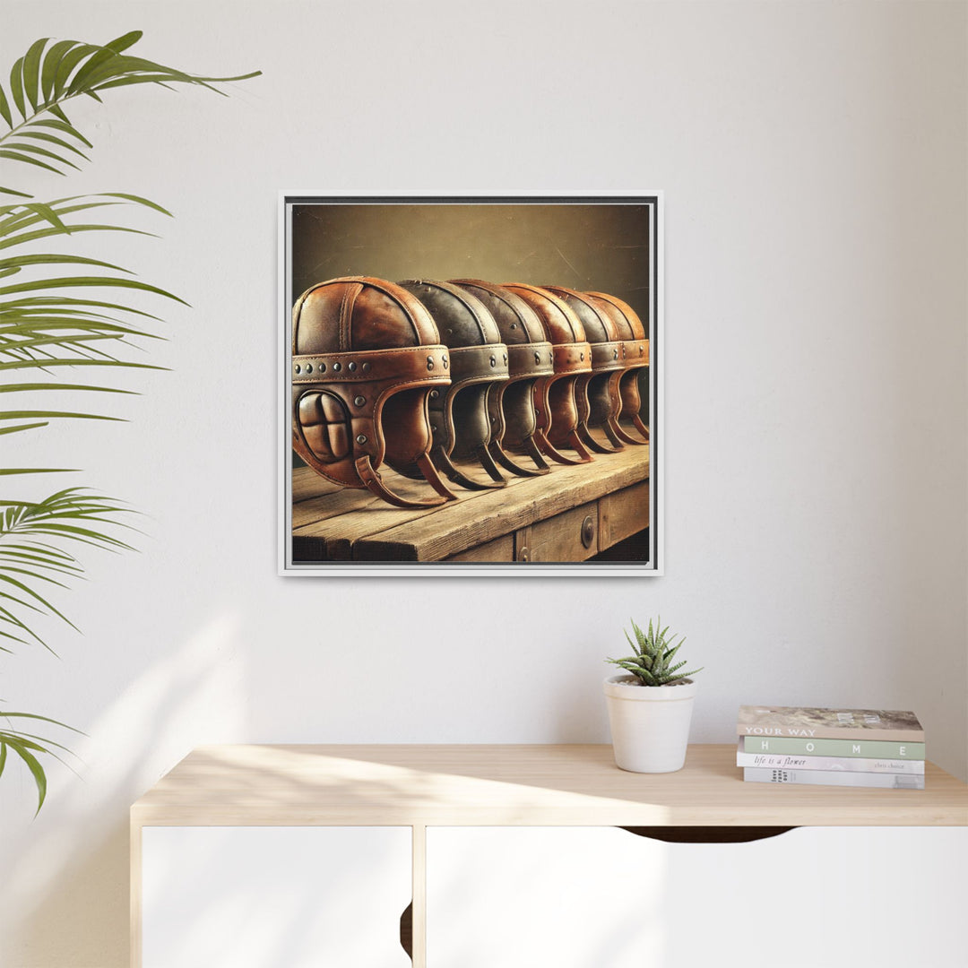 "Vintage Helmets  - Matte Canvas, Framed