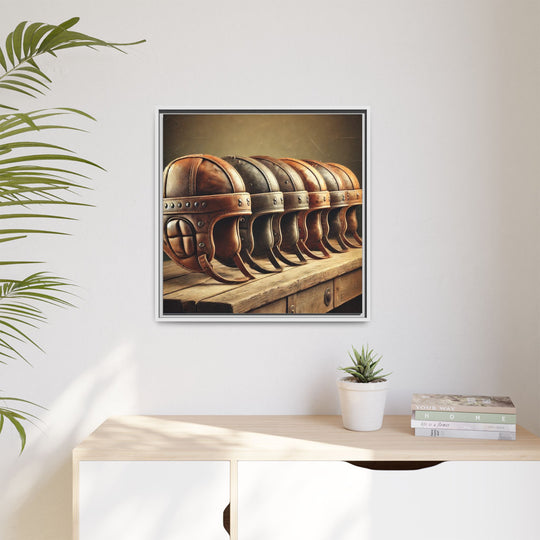 "Vintage Helmets  - Matte Canvas, Framed