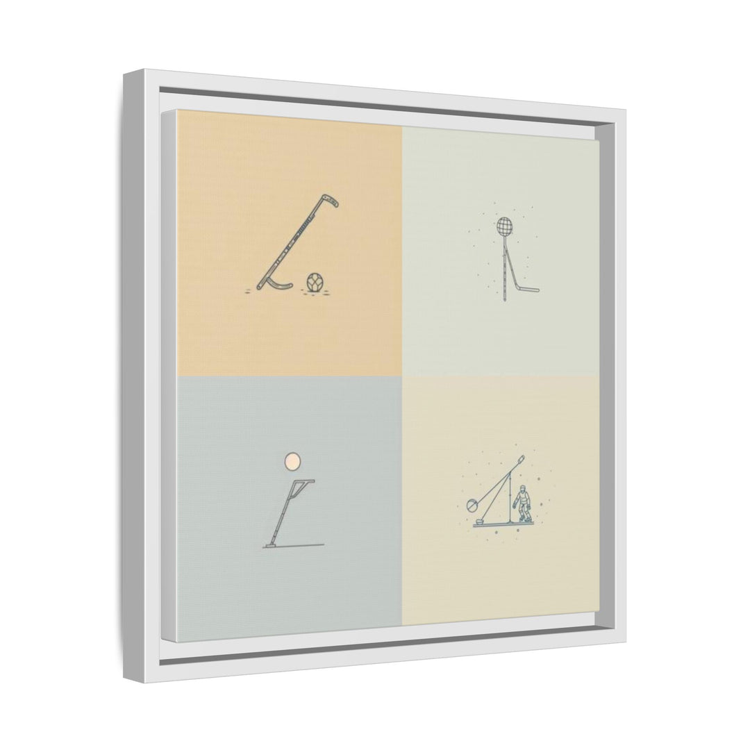 "Ball & Hockey"  - Matte Canvas, Framed