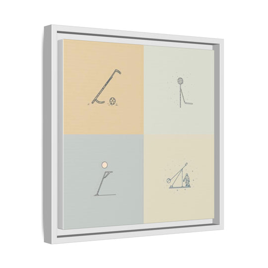 "Ball & Hockey"  - Matte Canvas, Framed