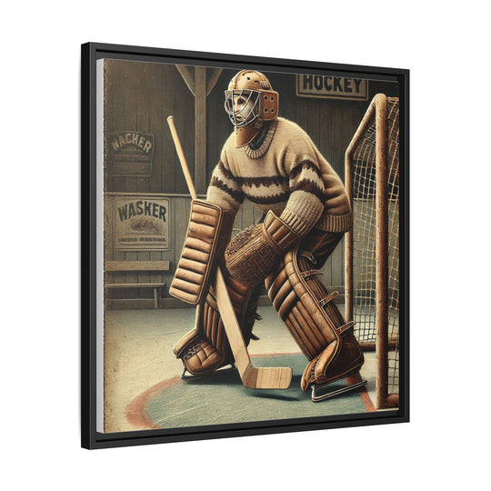 "Vintage Goalie"  - Matte Canvas, Framed