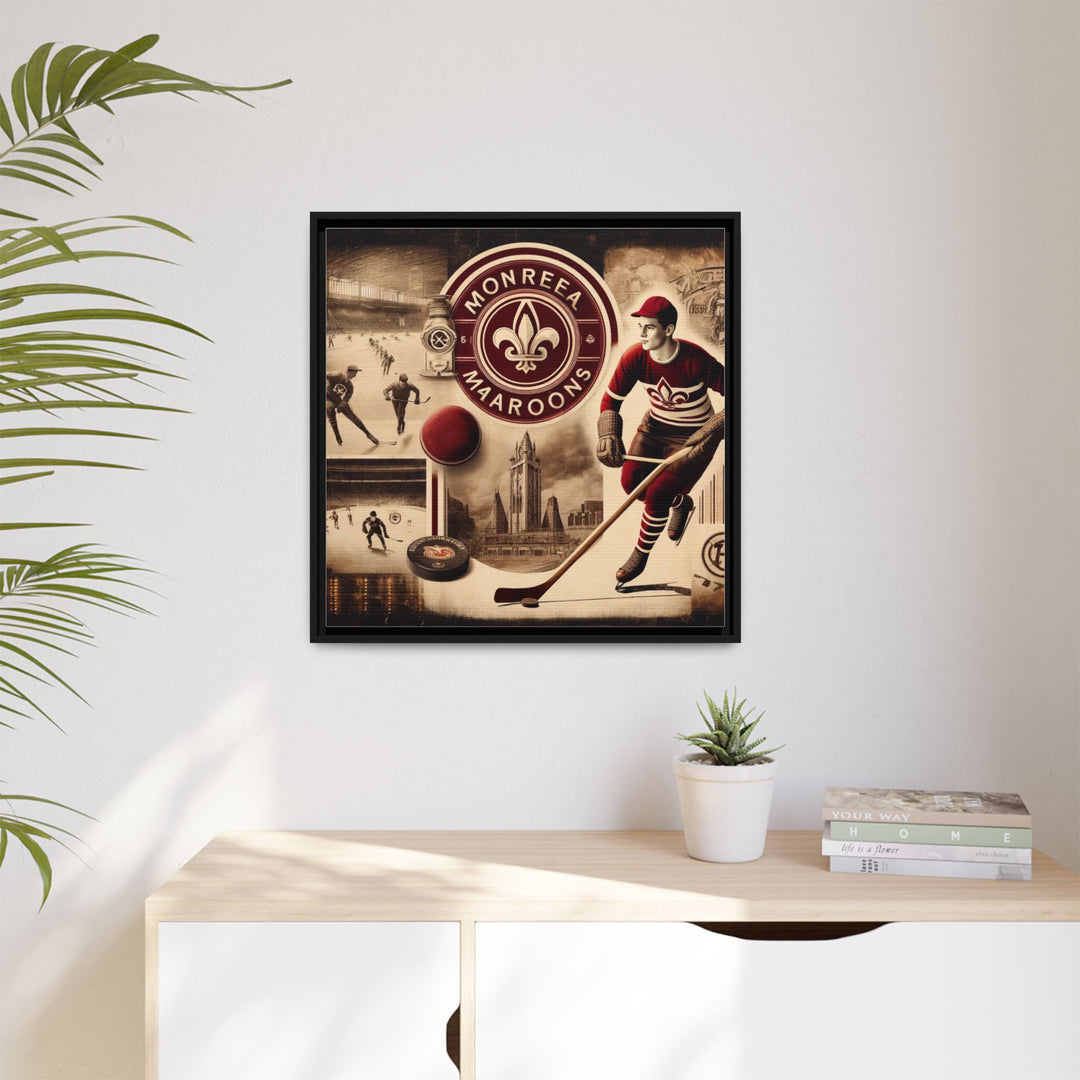 "Vintage Montreal Maroons"  - Matte Canvas, Framed