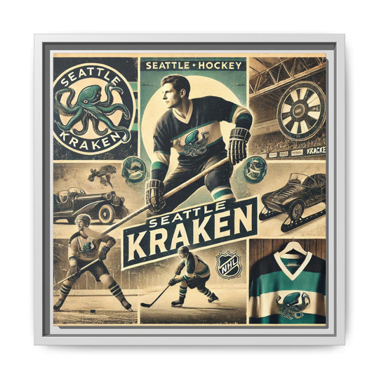 "Vintage Seattle Kraken"  - Matte Canvas, Framed