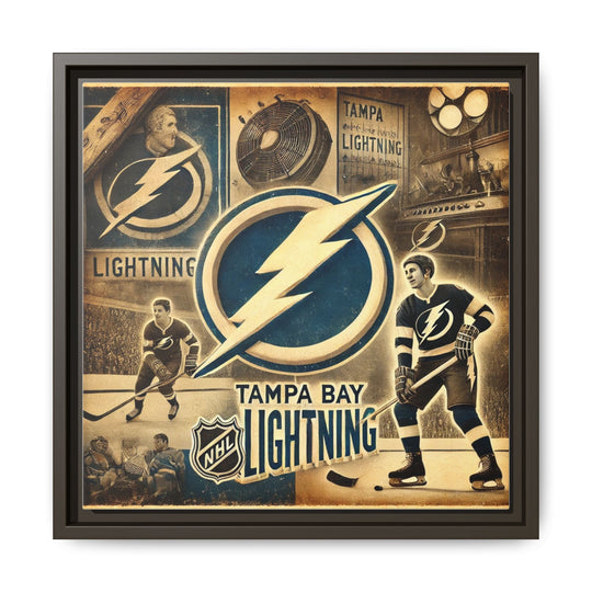 "Vintage Tampa Bay Lightning"  - Matte Canvas, Framed
