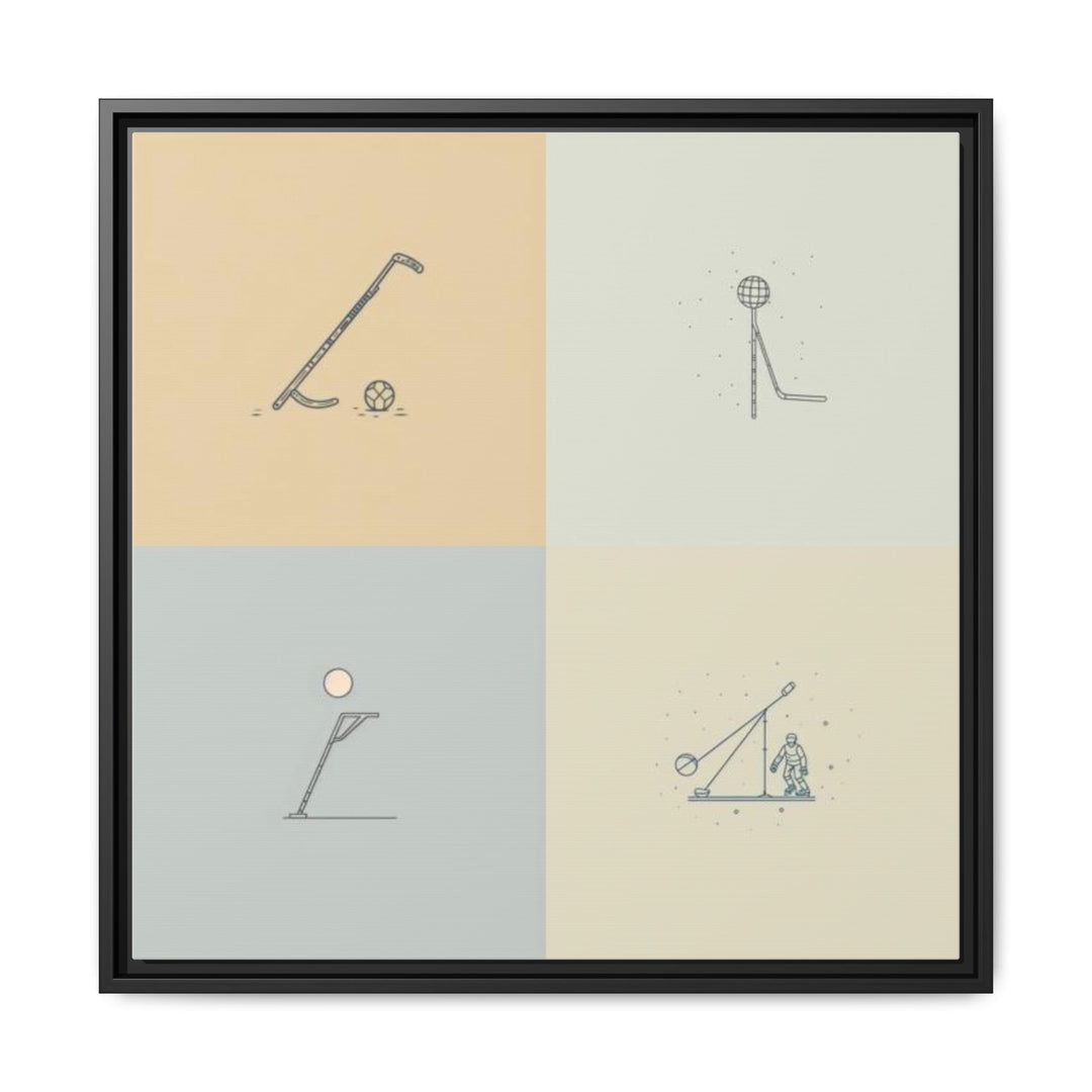 "Ball & Hockey"  - Matte Canvas, Framed