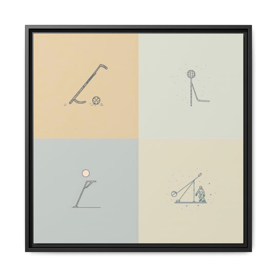 "Ball & Hockey"  - Matte Canvas, Framed