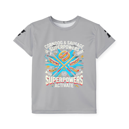 "Superpowers Activate" - #2 Kids Sports T-Shirt