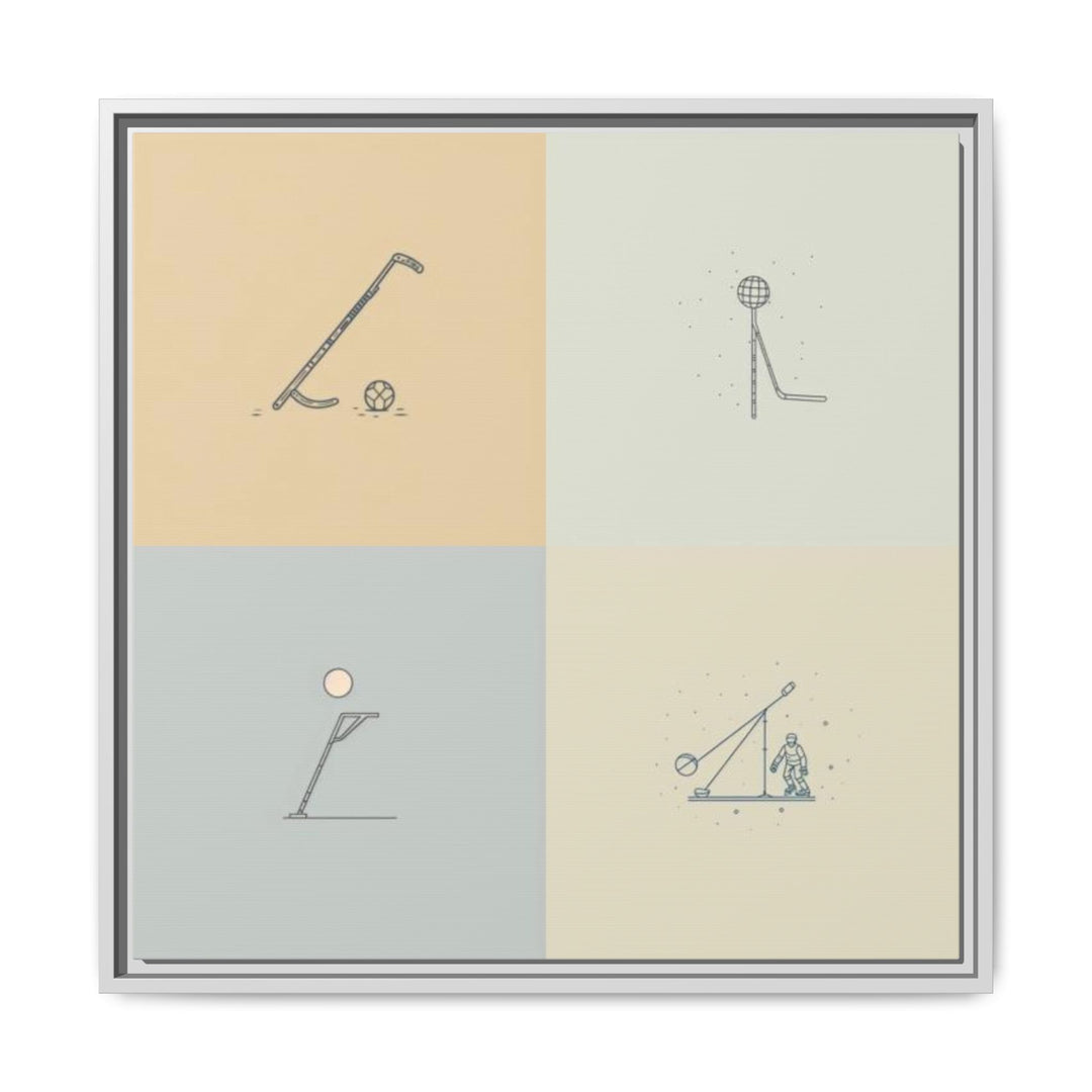 "Ball & Hockey"  - Matte Canvas, Framed