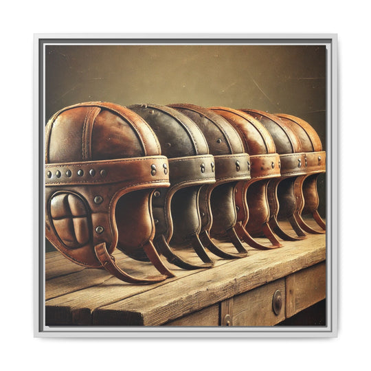 "Vintage Helmets  - Matte Canvas, Framed