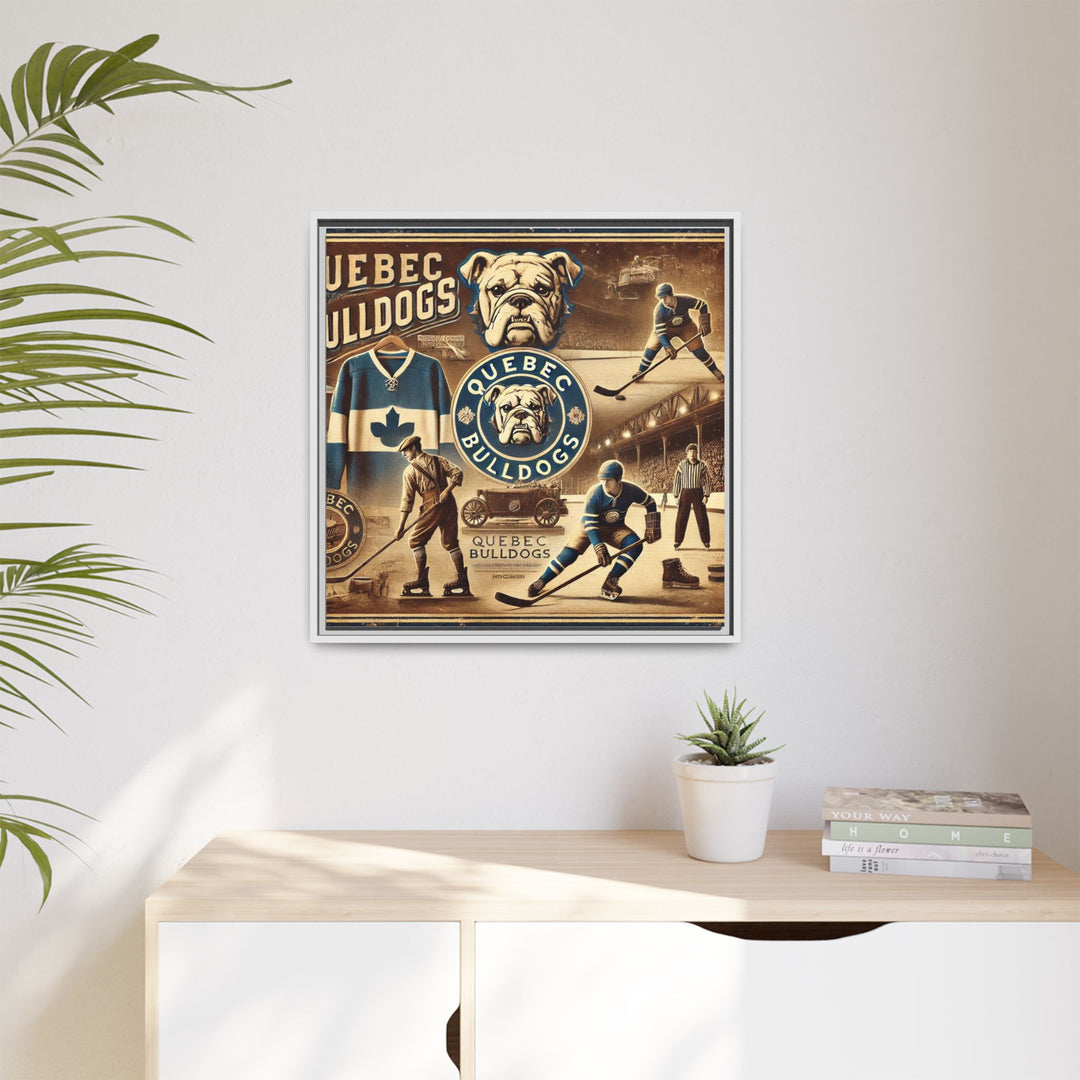 "Vintage Quebec Bulldogs"  - Matte Canvas, Framed